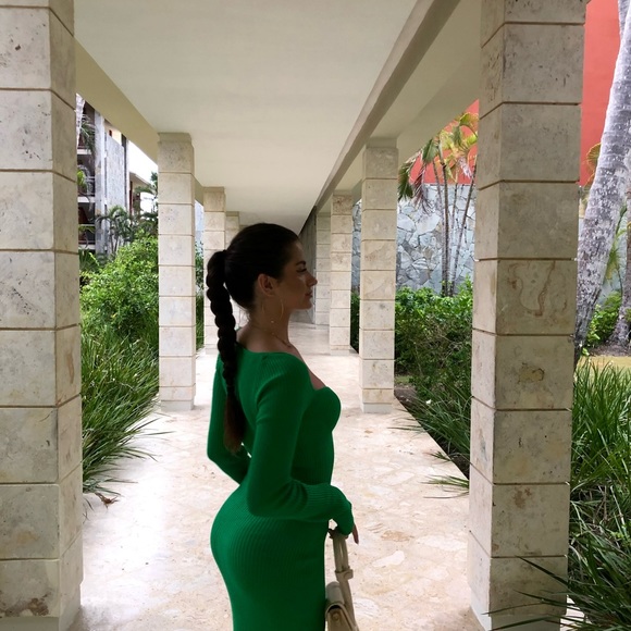 H&M green long dress - Picture 4 of 4